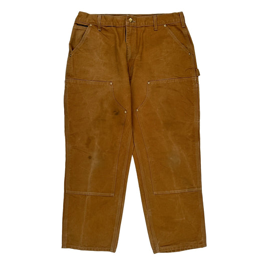 Carhartt Double Knee Carpenter Trousers - 38W 30L Brown Cotton