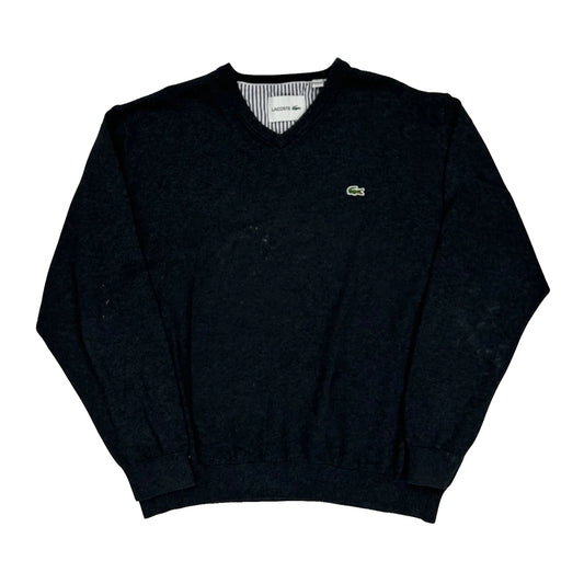 Vintage Lacoste Jumper - 2XL Black Cotton
