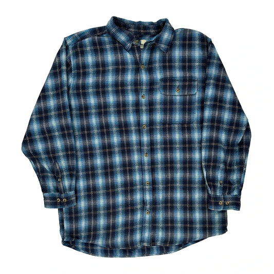 Old Mill Checked Flannel Shirt - XL Blue Cotton