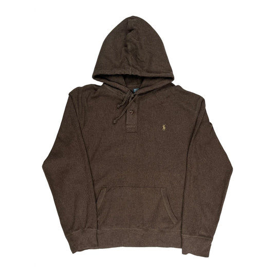 Vintage Polo By Ralph Lauren Hoodie - 2XL Brown Cotton