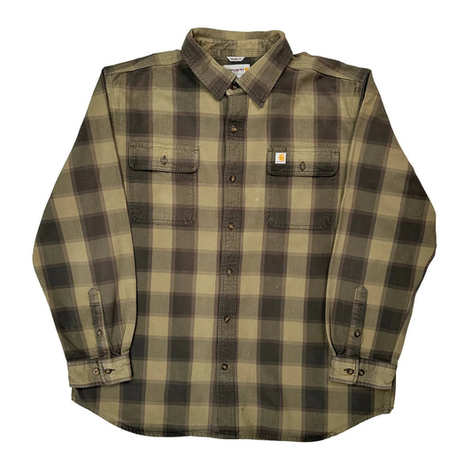 Carhartt Checked Flannel Shirt - XL Brown Cotton