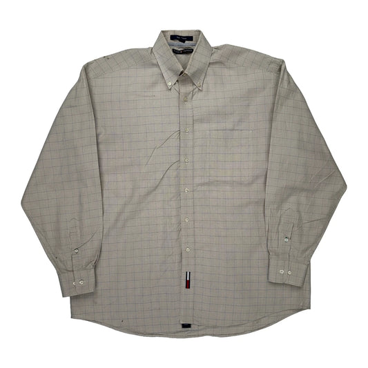 Tommy Hilfiger Checked Shirt - Large Beige Cotton