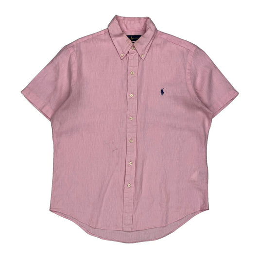 Ralph Lauren Short Sleeve Shirt - Medium Pink Linen