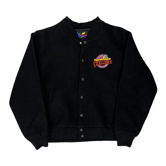 Unbranded Varsity Jacket - Medium Black Wool Blend