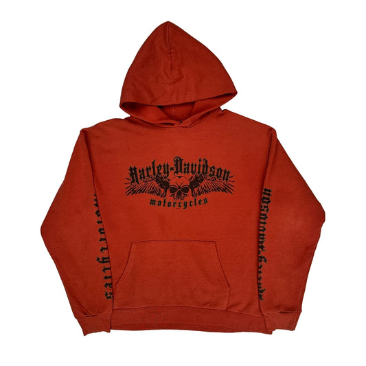 Motorcycles Harley Davidson Graphic Hoodie - Medium Red Cotton
