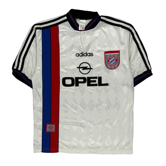 1996 Bayern Munich Adidas Football Shirt - Small White Polyester