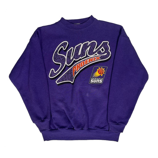 Vintage Phoenix Suns Logo Athletics Nba Sweatshirt - Large Purple Cotton Blend
