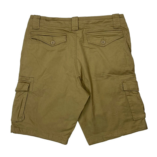 Vintage Matchstick Cargo Shorts - 36W 11L Khaki Cotton