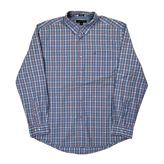 Tommy Hilfiger Checked Shirt - XL Blue Cotton