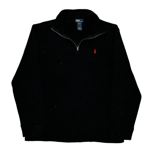 Age 14 Polo By Ralph Lauren 1/4 Zip - XL Black Cotton