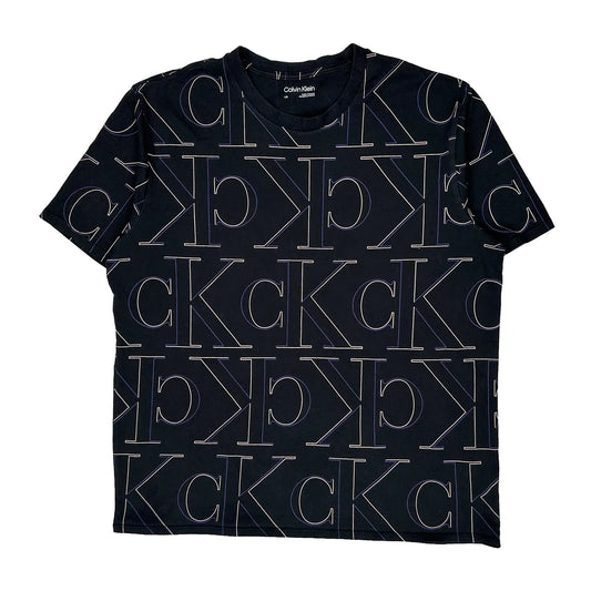 Calvin Klein T-Shirt - Large Black Cotton