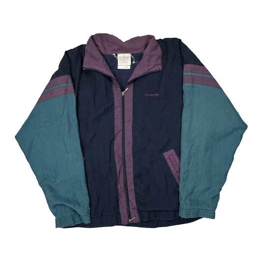 Vintage Adidas Spellout Windbreaker - Large Navy Nylon