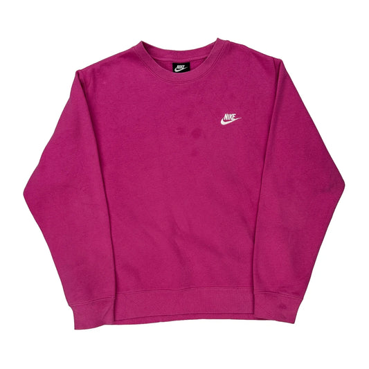 Nike Sweatshirt - Large Purple Cotton Blend