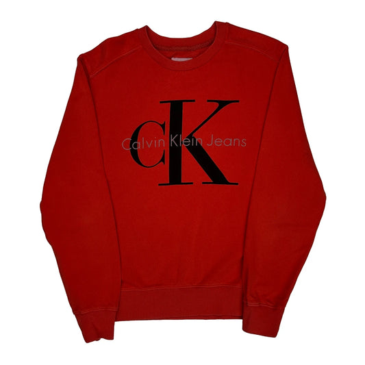 Calvin Klein Jeans Sweatshirt - Small Red Cotton