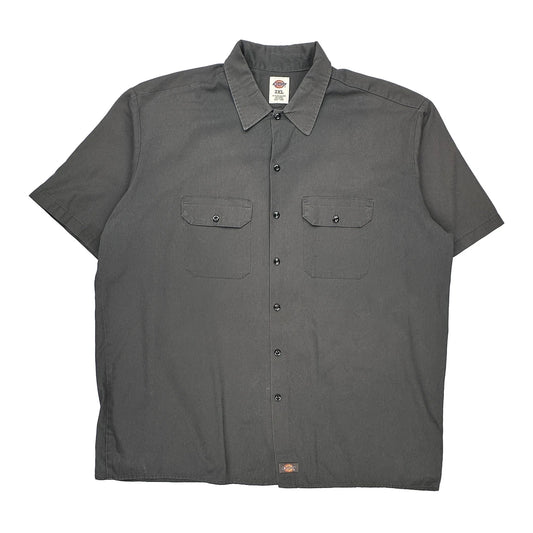 Dickies Short Sleeve Shirt - 2XL Grey Polyester Blend