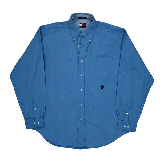 Tommy Hilfiger Striped Shirt - Large Blue Cotton