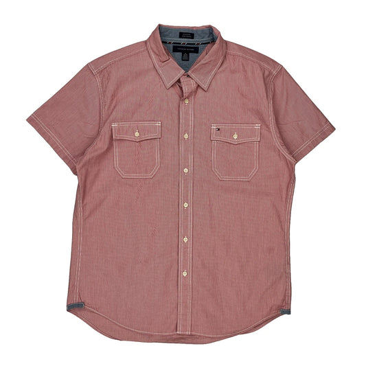 Tommy Hilfiger Short Sleeve Shirt - XL Red Cotton