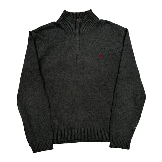 Polo By Ralph Lauren 1/4 Zip - 2XL Grey Cotton