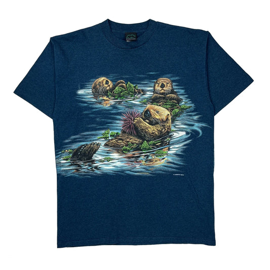 Habitat Single Stitch T-Shirt - XL Blue Cotton