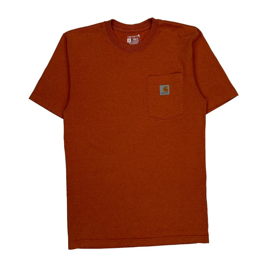 Carhartt T-Shirt - Small Orange Cotton