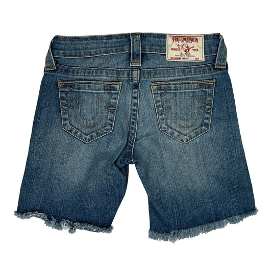 Vintage True Religion Denim Shorts - 24W UK 2 Blue Denim