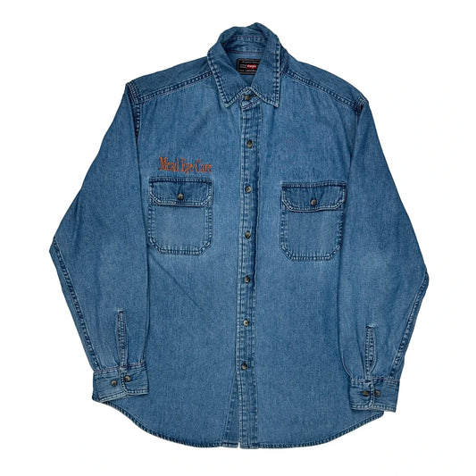 Mead Eye Care Wrangler Denim Shirt - Medium Blue Cotton