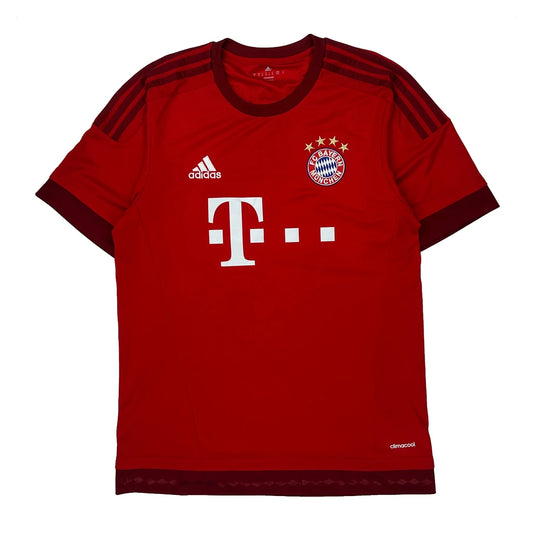 Bayern München Adidas 2015-16 Home Football Shirt - Medium Red Polyester
