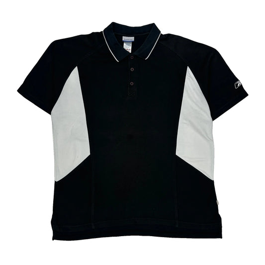 Reebok Polo Shirt - XL Black Cotton Blend