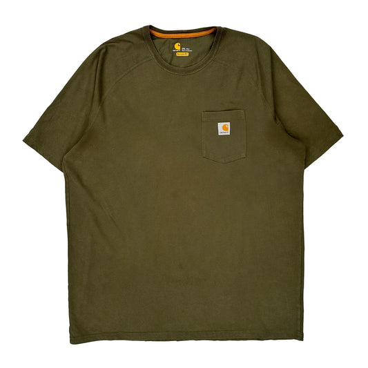 Carhartt Tall T-Shirt - 2XL Green Cotton Blend