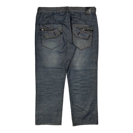 Fusai Hip Hop Jeans - 36W 28L Grey Denim