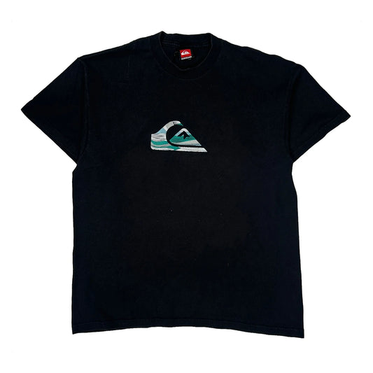 Quiksilver Graphic T-Shirt - Large Black Cotton