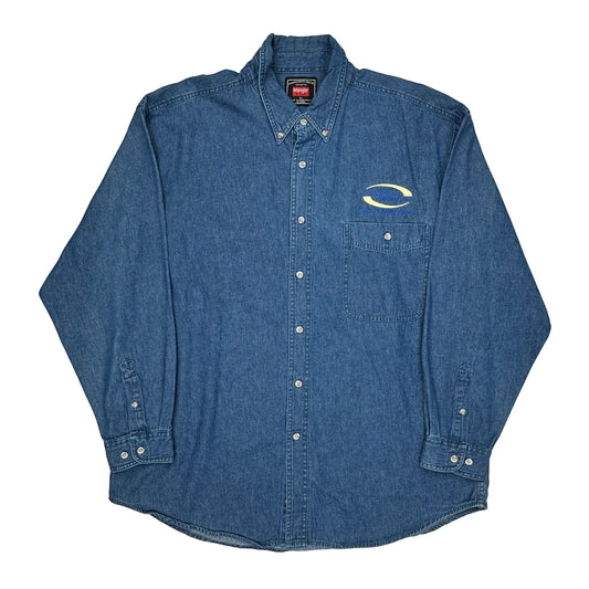 Wrangler Denim Shirt - XL Blue Cotton