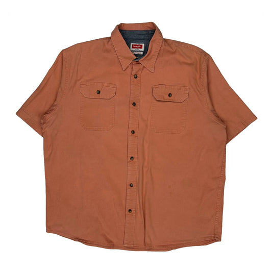 Vintage Wrangler Short Sleeve Shirt - XL Orange Cotton