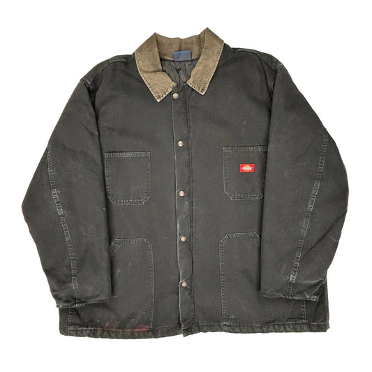 Vintage Dickies Collared Jacket - 3XL Black Cotton