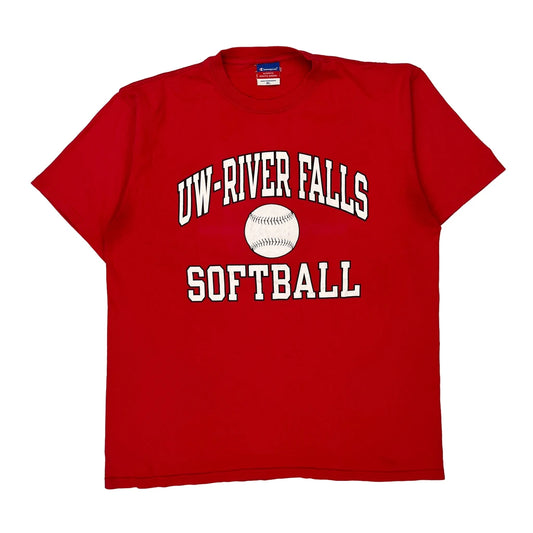 Uw-River Falls Softball Champion T-Shirt - XL Red Cotton