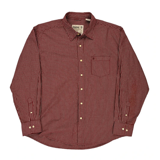 Timberland Checked Shirt - XL Red Cotton