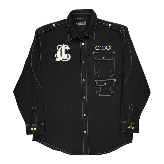 Coogi Graphic Shirt - 2XL Black Cotton