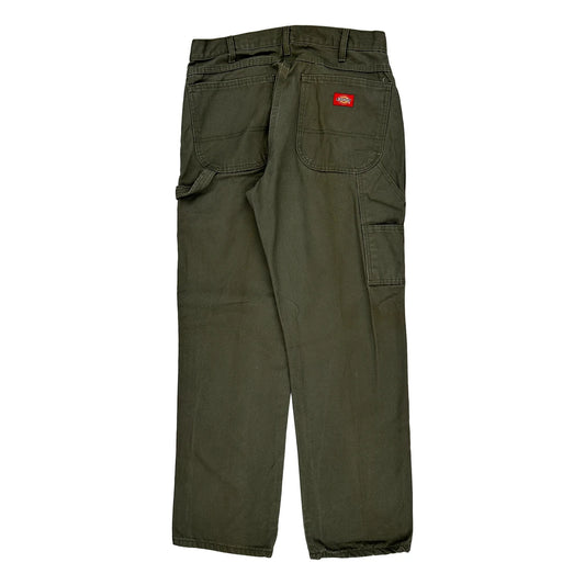 Dickies Carpenter Trousers - 31W 32L Green Cotton