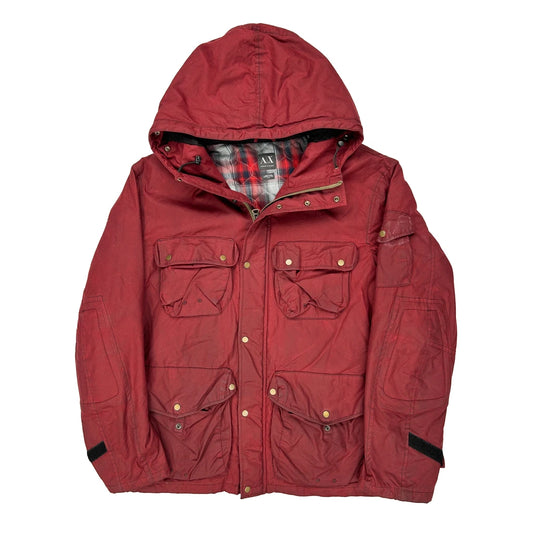 Armani Exchange Checked Parka - Large Red Polyester