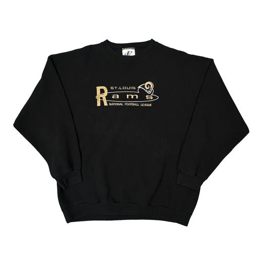 Vintage St. Louis Rams Logo Athletics Nfl Sweatshirt - 2XL Black Cotton Blend