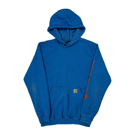 Vintage Loose Fit Carhartt Hoodie - Medium Blue Cotton