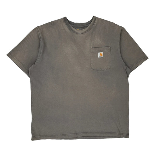 Carhartt T-Shirt - Large Grey Cotton