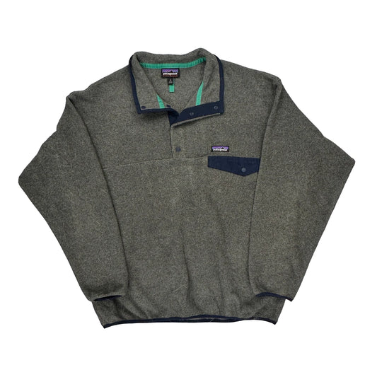 Synchilla Patagonia Collared Fleece - Large Grey Polyester