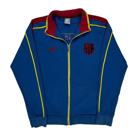Vintage Fc Barcelona Nike 2008-09 Track Jacket - Large Blue Polyester