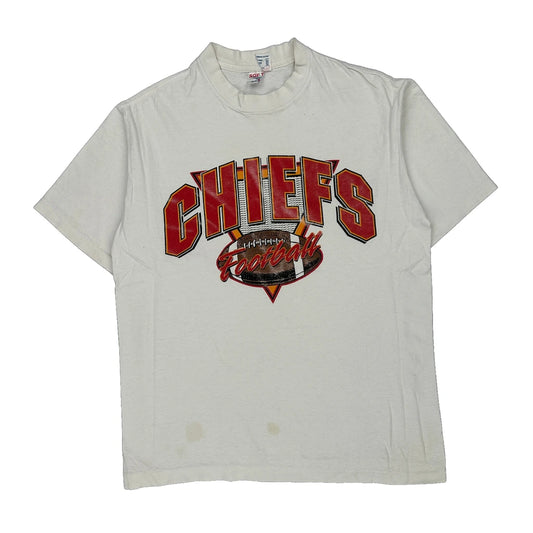 Kansas City Chiefs Tee Jays Single Stitch T-Shirt - Large White Cotton