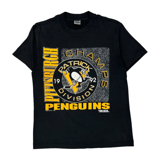 Pittsburgh Penguins Trench Graphic T-Shirt - Medium Yellow Cotton Blend