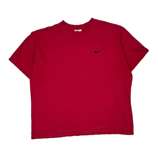 Nike T-Shirt - Large Red Cotton