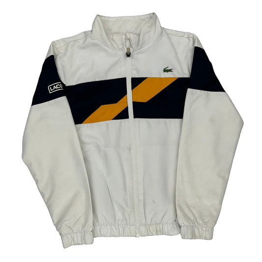 Age 10 Lacoste Track Jacket - Medium White Polyester