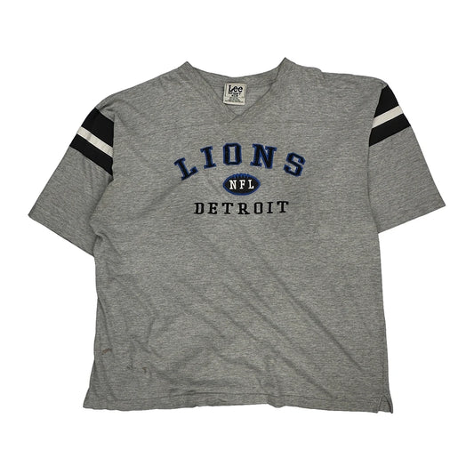 Detroit Lions Lee Sport Nfl T-Shirt - 2XL Grey Cotton