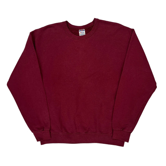 Jerzees Sweatshirt - Large Burgundy Cotton Blend